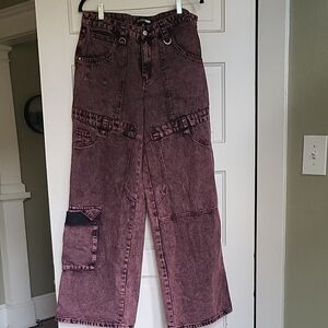 Fashion Nova Women's Vintage Purple Wide Leg Jeans